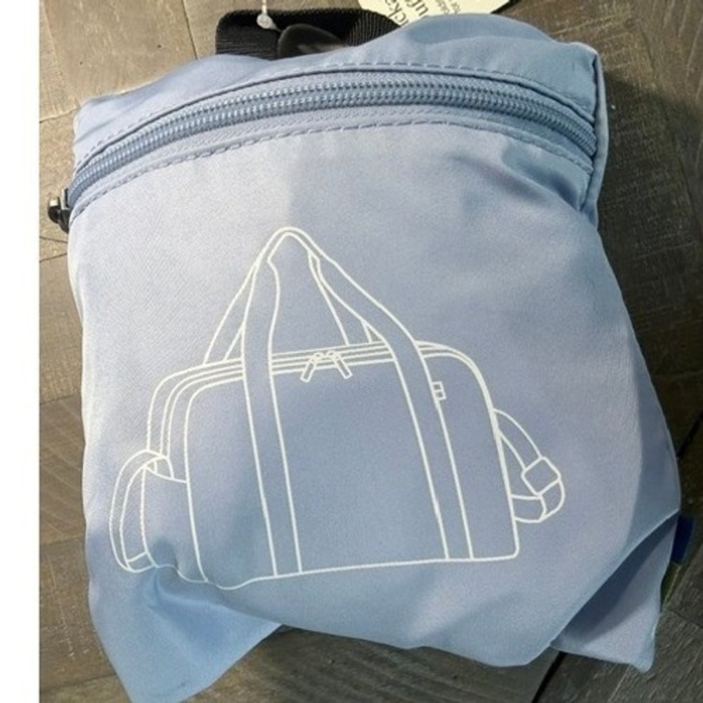 Open Story Packable Duffel Bag Blue Travel Gym Carry On NWT